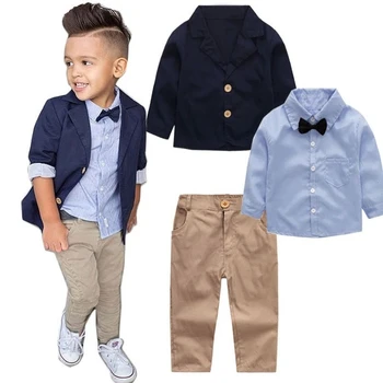 Комплект одежды из 3 предметов для Маленьких мальчиков, Весенне-осенний Наряд для возвращения в школу, Маленький Джентльмен на 2, 3, 4, 5, 6, 7, 8 лет