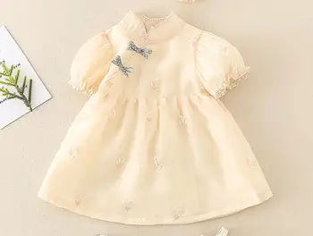 Детское платье Одежда для девочек с коротким рукавом Love Heart Комплект для новорожденных Для маленьких мальчиков Детские красивые платья