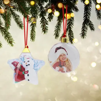 Рождественская фотография из прозрачного пластика, пятизвездочный шар, рождественские украшения, Рождественская елка, подвесной декор для дома, вечеринки своими руками, подарки для детей