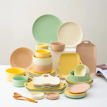 Новый набор мисок и тарелок, посуда для дома, керамическая тарелка
