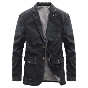 Весенне-осенняя джинсовая куртка в деловом стиле, повседневная новая куртка, мужской тонкий костюм малого размера