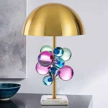 Современная настольная лампа TEMAR с креативным цветным декором CrystalDesk Light для дома, гостиной, прикроватной тумбочки в спальне