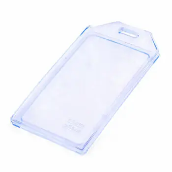 Прозрачный синий вертикальный держатель для рабочей карточки из мягкого пластика