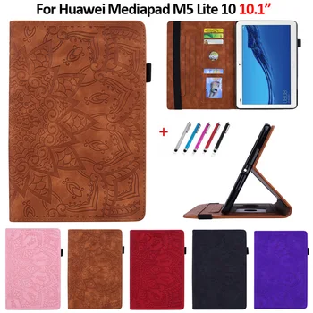 Чехол Для Huawei Mediapad M5 Lite Case 10,1-дюймовый Чехол-подставка из Искусственной Кожи с Тиснением, Планшет Funda Для Huawei M5 Lite 10 Case Coque