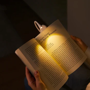 Мини-книжный светильник Портативный зажим Ночные светильники Usb-зарядка Led с регулируемой яркостью для защиты глаз в спальне Кемпинг Светодиодный зажим 360 ° Флип-книжные лампы