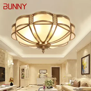 Современный Светодиодный потолочный светильник BUNNY из латуни, Винтажные Креативные роскошные светильники, световой декор для дома, гостиной, спальни