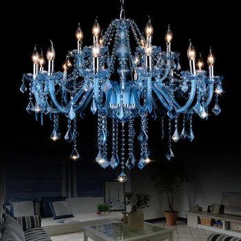 Хрустальная люстра Blue K9 Crystal Lustre Потолочные люстры для спальни, гостиной, столовой, подвесной светильник