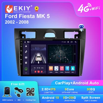 EKIY X7 Автомагнитола для Ford Fiesta Mk VI 5 Mk5 2002-2008 Android 10.0 Мультимедиа Стерео Авто Аудио Видео Carplay Плеер БЕЗ 2DIN