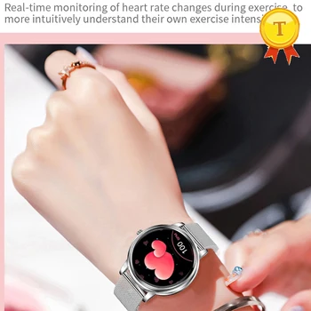 2021 женские Смарт-часы для девочек, Сенсорный будильник, IP67 Водонепроницаемый Монитор артериального давления, сердечного ритма, Bluetooth Smartwatch подарок