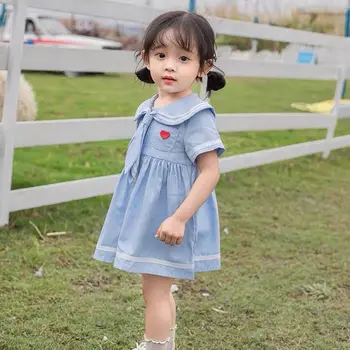 2023 Новое поступление Детской одежды Летнее платье для девочек Детская цельная юбка с красным сердечком Принцесса Подлинного дизайна Cheongsam