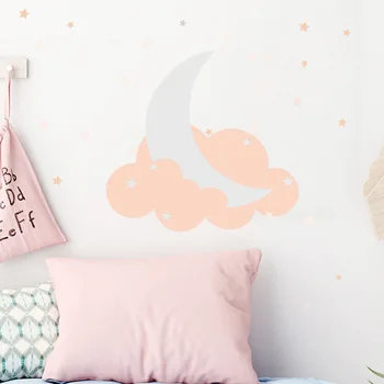 Креативная наклейка на стену Луна Облака Звезды Спальня Детская комната Для украшения дома Фреска Декор гостиной Комбинированные обои