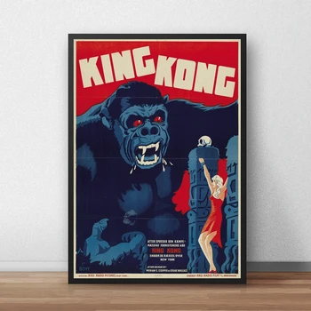 Классический постер фильма King Kong HD, художественная печать, украшение дома, настенная живопись (без рамки)