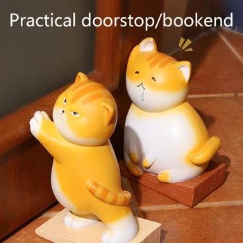 Дверной стопор с милым котом из мультфильма, защитный дверной стопор, клиновидный блокиратор для книг, Блокиратор для декора домашнего офиса