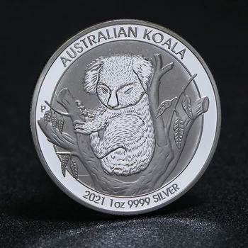 2021 Австралийская Коала Серебряная монета Вызов Милое Животное Посеребренные Памятные Коллекционные монеты Елизаветы II Подарок