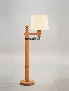 Светильник для гостиной в стиле ретро в Скандинавском стиле из массива дерева, японский торшер для чайной комнаты дзен