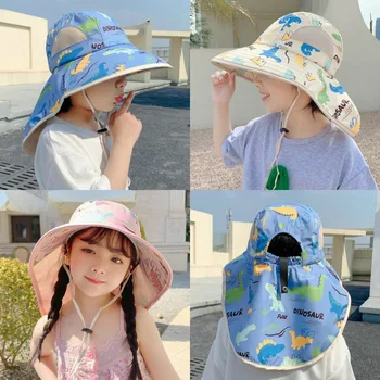 Детская шляпа-шаль, весенне-осенняя летняя шляпа с солнцезащитным козырьком для девочек, дышащая сетчатая шляпа с солнцезащитным козырьком для мальчиков, детская шляпа от солнца