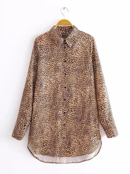 YENKYE Новая модная женская винтажная рубашка с леопардовым принтом, блузка с воротником-лацканом, женские весенние блузки 2023 года.