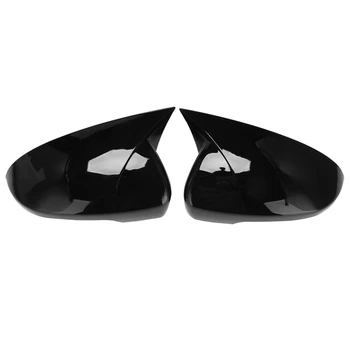 Автомобильное глянцевое черное Бычье Рого Боковое стекло заднего вида, Крышка зеркала, Накладка рамы, Крышки боковых зеркал для Hyundai Tucson 2015-2020