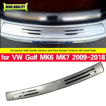Протектор заднего бампера из нержавеющей стали, Накладка протектора багажника, Автомобильные Аксессуары для VW Golf 6 7 MK6 MK7 2009-2013 2014-2018