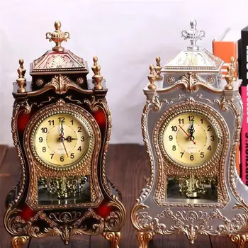 1ШТ 12 Песен Антикварные Настольные часы в форме башни Креативное Классическое Украшение Качающиеся Часы Гостиная ТВ Шкаф Настольные часы