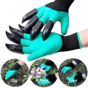 Садовые резиновые перчатки из АБС-пластика с 8 ручными когтями Для садоводства, копания, посадки, Прочные Водонепроницаемые рабочие перчатки, уличные гаджеты 2 стиля