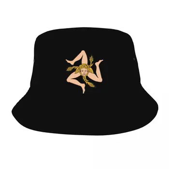 Летние шляпы-бобы Флаг Сицилии, Италия, Фирменный стиль округа Рыбак, кепки, Сицилия, Новая хлопковая панама, Уличная шляпа рыбака