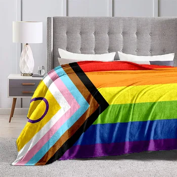 Фланелевое одеяло Rainbow LGBT Pride, Винтажные покрывала для кровати, дивана, легкого мягкого одеяла для геев и лесбиянок в гостиной