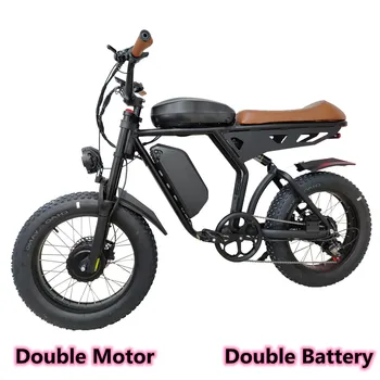 2023 Двухмоторный электрический байк со скоростью 55 км/ч, 2000 Вт, ретро электрический мотоцикл с двумя батареями, гидравлический тормоз для взрослых
