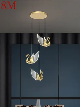 8-метровый подвесной светильник в скандинавском стиле, креативная лебединая люстра, подвесной светильник, современные светильники для гостиной, столовой