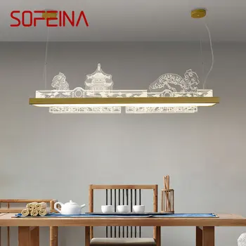 Современная подвесная люстра SOFEINA LED 3 цвета из китайского золота, роскошные креативные подвесные светильники для столовой чайханы