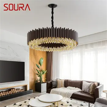 SOURA Черная люстра, светильники, роскошный подвесной светильник в постмодернистском стиле, Домашний светодиодный Декоративный светильник для гостиной, столовой