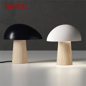 Креативные настольные лампы TEMOU Современный светодиодный грибовидный настольный светильник для украшения дома и спальни