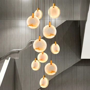 Индивидуальный современный дизайн гостиной роскошного отеля, Алебастровые люстры, домашний подвесной линейный светильник