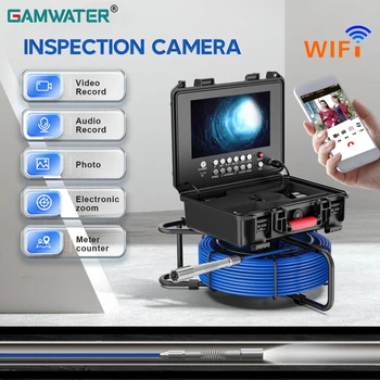 GAMWATER DVR Счетчик Расстояния Камера для Осмотра Канализационных Труб с (Локатор 512 Гц) 9-дюймовым HD 23-мм Дренажным Промышленным Эндоскопом