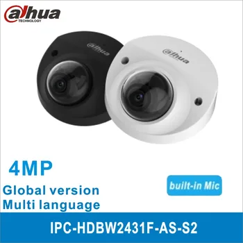 Оригинальная Купольная Сетевая камера Dahua IPC-HDBW2431F-AS-S2 4MP Lite с ИК-фиксированным фокусным расстоянием, Встроенная в Слот для карты micr SD