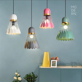 Подвесной светильник Nordic Macaron Iron Art Led Подвесные светильники Современные минималистичные светодиодные светильники Креативный декор для гостиной кухни в помещении