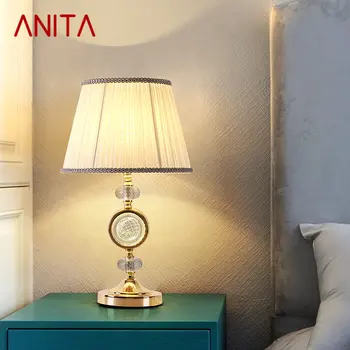 Современная хрустальная настольная лампа ANITA LED Vintage Creative Decor Настольный светильник для дома, гостиной, прикроватной тумбочки в спальне