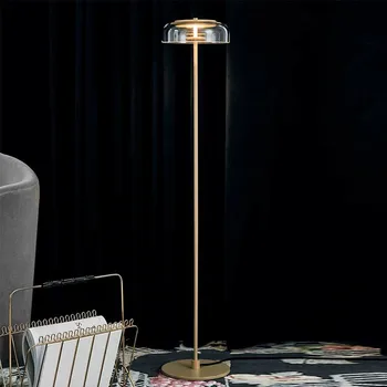 Светодиодный торшер постмодернистский круглый стеклянный торшер дизайнерская гостиная офисная лампа, прикроватная лампа для спальни