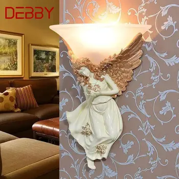DEBBY Modern Angel Настенный Светильник Indoor LED Nordic Vintage Creative Resin Sconce Light Для Домашнего Декора Гостиной Спальни
