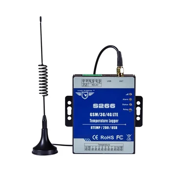GSM 2G 3G 4G SMS Сигнализация Контроля температуры Регистратор Данных S266 С 8 Температурными Входами и 2 Релейными Выходами Сигнализация Об Отключении питания