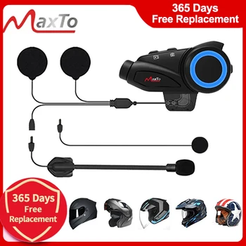 Maxto M3 Водонепроницаемый мотоцикл с 6 гонщиками Bluetooth WIFI Видеомагнитофон Универсальная функция сопряжения для всех шлемов Домофон DVR
