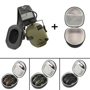 Профессиональные электронные наушники для защиты ушей при стрельбе, защитные наушники для охоты со съемными нашивками в виде флага с чехлом ARM NEXT