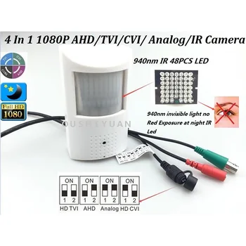 CCTV HD AHD/TVI/CVI/CVBS 4 В 1 2.0MP 1080P Конусообразный Объектив 3,7 мм IR-Cut PIR Detecto 940nm Невидимая ИК-светодиодная Камера