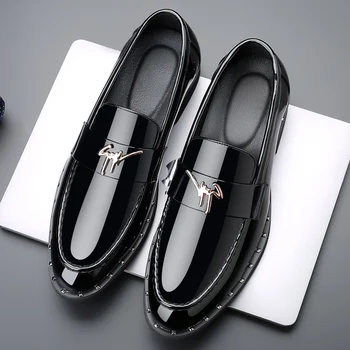 мужская удобная обувь кожаная модная обувь мужские лаконичные мокасины mocassini uomo черные высококачественные повседневные мужские роскошные деловые