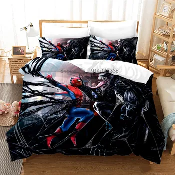Комплект постельного белья 3D Venom с Человеком-пауком, Альянс Диснея, пододеяльник, комплект домашнего текстиля, постельное белье Twin Full Queen King Size