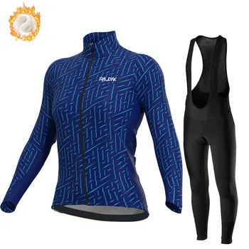 Женские Зимние велосипедные комплекты, Новая термо-флисовая велосипедная одежда с длинными рукавами, спортивная толстовка для горной езды, теплая велосипедная куртка