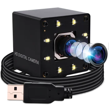 ELP Камера с автофокусом 4K Веб-камера IMX415 для записи видеозвонков в формате Full HD Веб-камеры с белыми светодиодами для настольного компьютера ПК