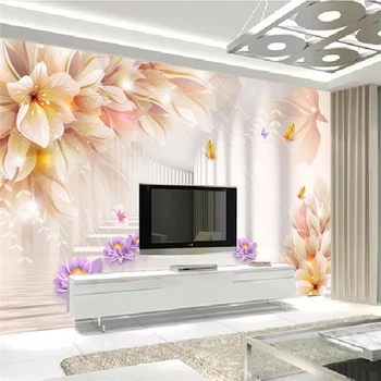beibehang Пользовательские обои 3d фреска dream lily стерео ТВ фон стены гостиная спальня обои домашний декор 3d обои