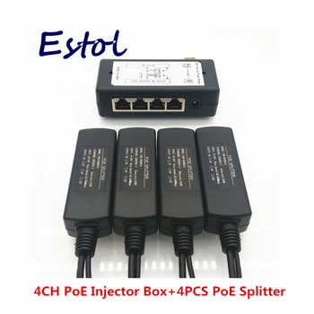 Новое устройство Power over ethernet с 4 портами PoE Power Splitter, блок централизованного питания, устройство Камеры наблюдения от 16-48 В до 12 В, 5 В 9 В