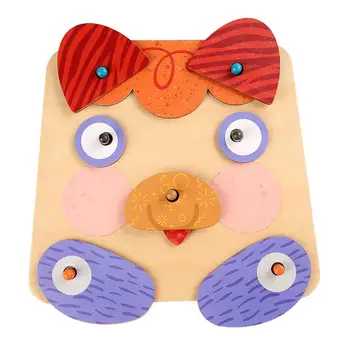 1 набор игрушек-пазлов, меняющих лицо, когнитивных сочетаний, четкий принт, Деревянная доска для координации рук и глаз, детские игрушки